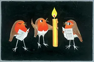 Carols: Three Robins Singing Carols