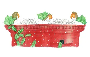 Mclaughlin: Robins on a snow covered red Pillar Box