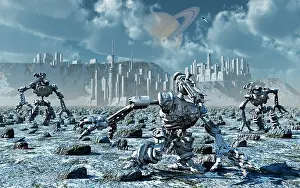 Cybernetic: Robots gathering rich mineral deposits from the surface of ?