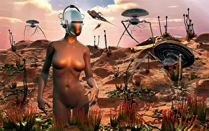 Breathing: Robots harvesting plants on a distant alien world