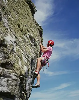 Hardhat: Rock climbing at Bosigran, Cornwall