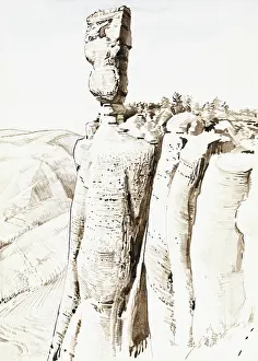 Sheer: Rock perched precariously on clifftop