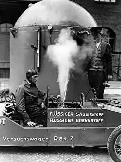 Inventors: Rocket car Rak 7 before a test drive in Berlin-Britz