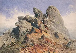 Haag: Rocks on a hill overhanging the Rhine