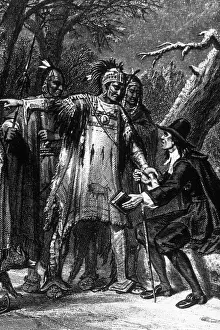 Sheltered: Roger Williams (right) being sheltered by ?
