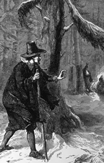 Banishment: Roger Williams seeking refuge with the Narragansett ?