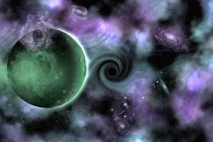 Universe: A rogue planet being pulled into a black hole