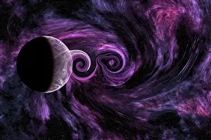 Universe: A rogue planet being pulled into a black hole