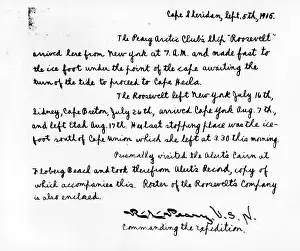Pearys: ROKBERT E. PEARY-Peary's log entry from ?