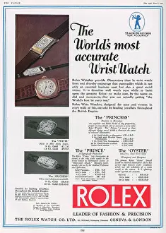 Timekeeping: Rolex wrist watch advertisement, 1931