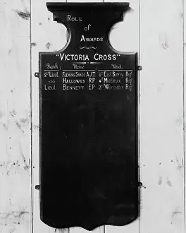 Hallowes: Roll of awards in hall of French chateau, Western Front, WW1