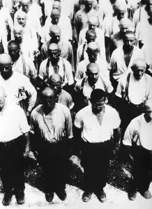 Custody: Roll call in the Dachau concentration camp