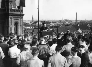 Lectern: Roll call of the Werkschar - factory troops