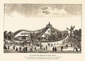 Rollercoaster: Roller coasters in the Beaujon Gardens, Paris, 1817