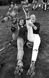 Skaters: Roller skaters at Moscow's Gorky Park, 1990