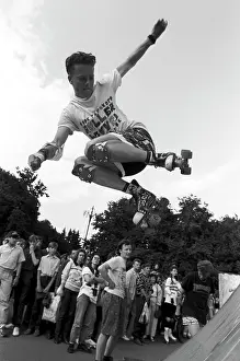 Ramp: Roller skaters at Moscow's Gorky Park, 1990