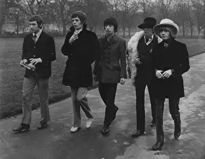 Wyman: The Rolling Stones pop group in Green Park, London