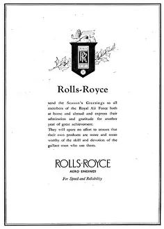 Greeetings: Rolls-Royce Aero Engines - Seasons Greeetings 1943