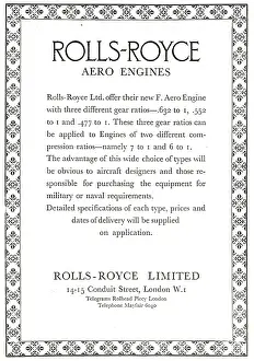 Ratios: Rolls-Royce F Engine - Choice Of Gear Ratios