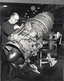 Coventry: A Rolls-Royce Viper turbojet in final assembly