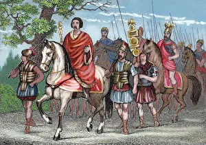 Centurion: Roman Army. Colored engraving