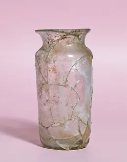 Pane: Roman Art. Spain. Small jar for ointments with neck. Clear b