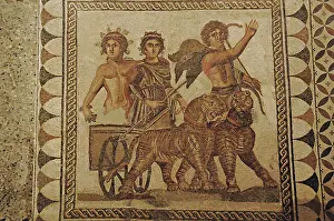 Tessera: Roman Art. Spain. Triumph of Bacchus. Mosaic. 3rd century A