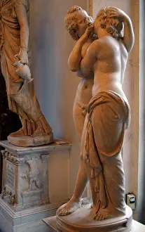 Cupid: Roman Art. Statue of Cupid and Psyche. Marble. Copy. Capitol