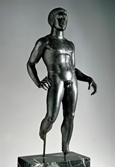 Sportsman: Roman art. Statue of a young athlete. National Archaeologica