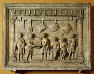 Basrelief: Roman bas-relief showing the Shop
