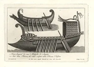 Prow: Roman bireme and boat