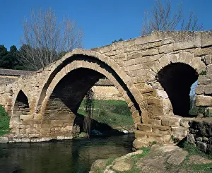 Rebuilt: Roman bridge of Cihuri. Spain