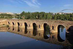 Decumanus: Roman bridge, Merida, Extremadura, Spain