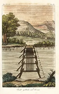 Moderno: Roman bridge over the River Rhine, Germany
