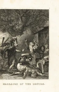 Great Britain: Roman centurions slaughtering Druids, Anglesey, 60AD