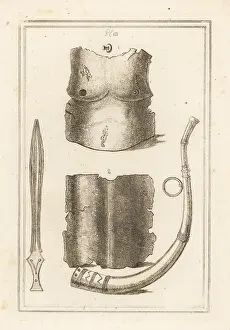 Lituus: Roman cuirass, lituus and ancient sword