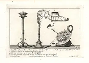 Ruga: Roman and Etruscan lamps and candlesticks