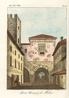 Giarrè: The Roman Gate in Milan, 1800s