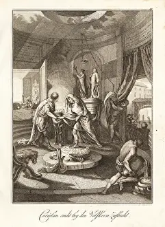 Heathen: Roman general Coriolanus entering the house of