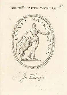Heliotrope: Roman juggler or entertainer with performing bear