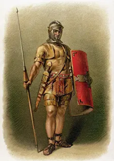 Protect: Roman legionarty. Engraving
