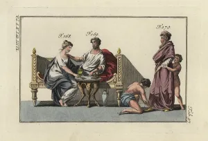 Spalart: Roman married couple seated on a sofa in front