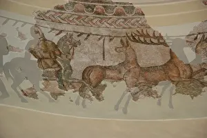 Funerary: Roman Mausoleum in Centcelles. Detail of mosaics. Constanti