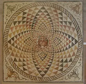 Maths: Roman mosaic with Dyonysius head