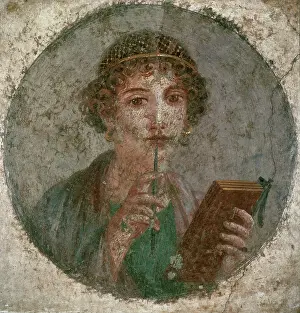 Sappho: Roman mural depicting Sappho, in