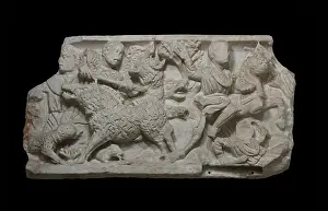 Archeologique: Roman relief, Musee Lapidaire, Avignon, Provence, France