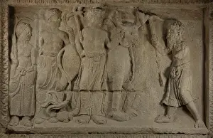 Archeologique: Roman relief, Musee Lapidaire, Avignon, Provence, France