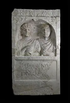 Epitaph: Roman relief, Musee Lapidaire, Avignon, Provence, France