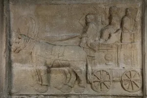 Archeologique: Roman relief, Musee Lapidaire, Avignon, Provence, France