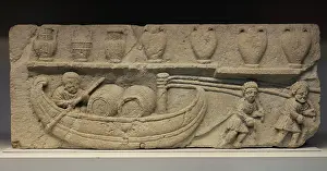 Archeologique: Roman relief, Musee Lapidaire, Avignon, Provence, France